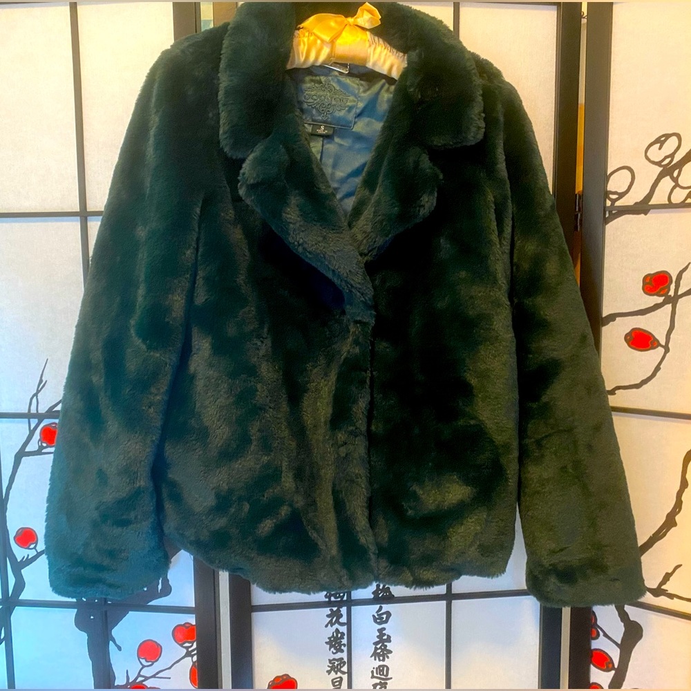 Faux furry green jacket